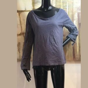 Lou Grey  3/4 Roll Sleeve Semi Sheer Small